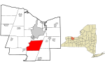 Monroe County New York incorporated and unincorporated areas Henrietta highlighted